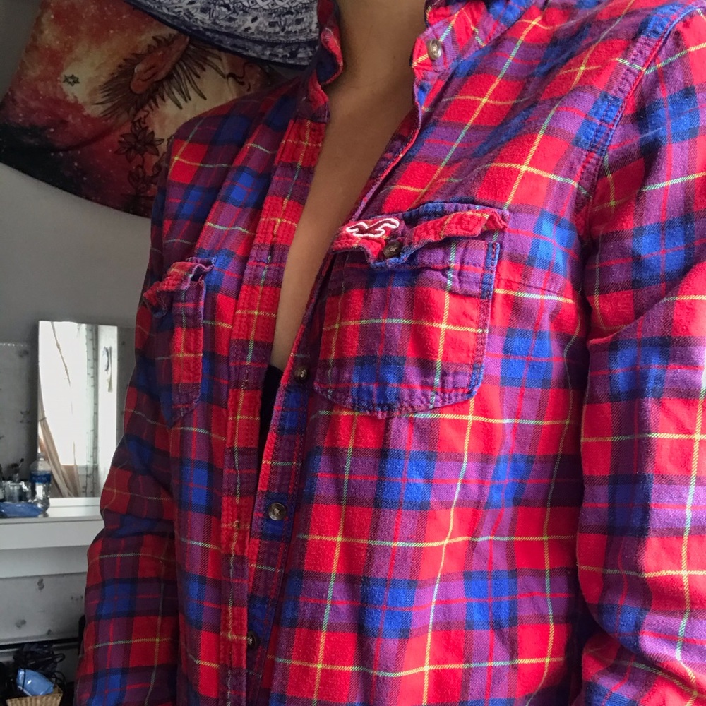 Hollister plaid long sleeve shirt